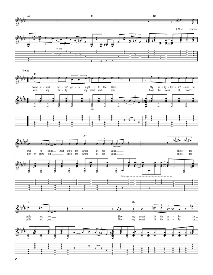 Pride And Joy (acoustic version) Acoustic Guitar scores gallery preview page 2