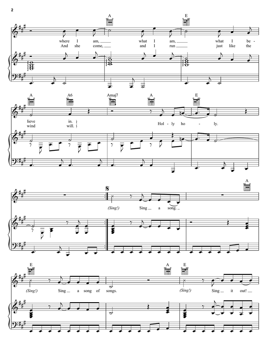 Holly Holy Holly Holy Acoustic Guitar scores gallery preview page 2