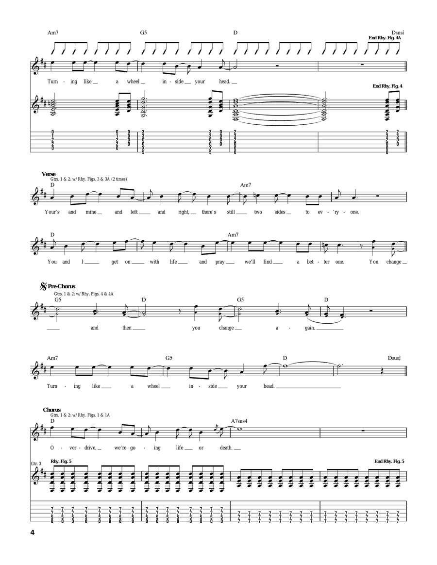 Overdrive Overdrive Guitar Tablature scores gallery preview page 4
