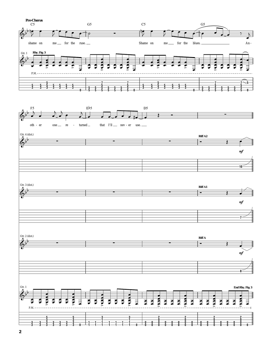 Tired Of You Tired Of You Guitar Tablature scores gallery preview page 2