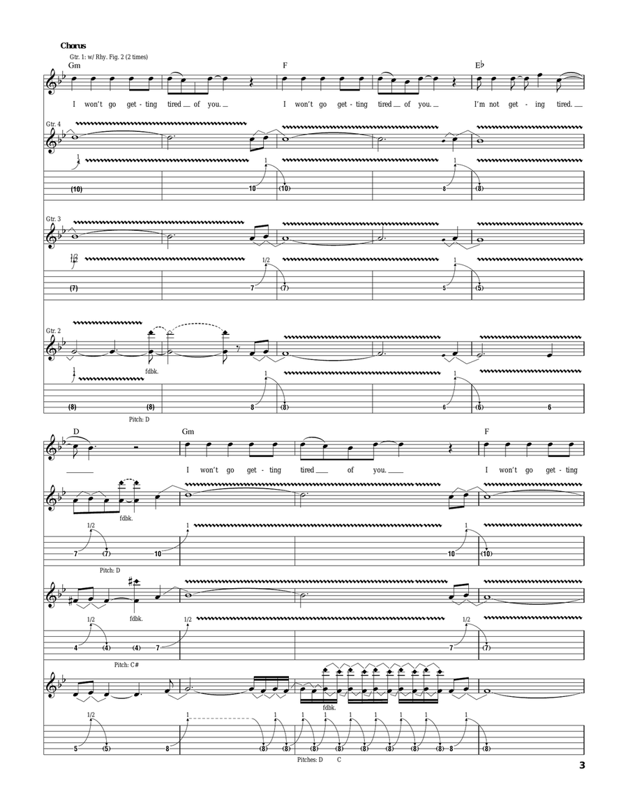 Tired Of You Tired Of You Guitar Tablature scores gallery preview page 3