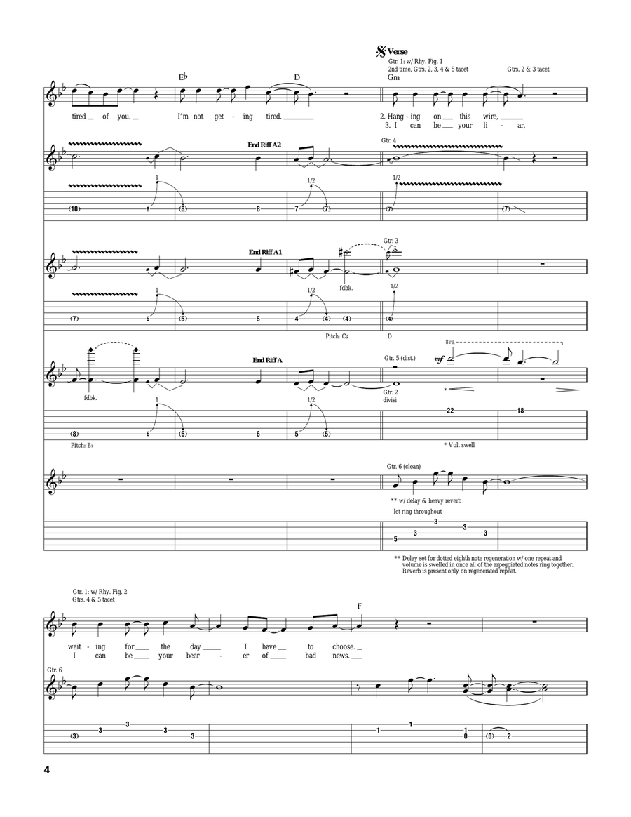 Tired Of You Tired Of You Guitar Tablature scores gallery preview page 4