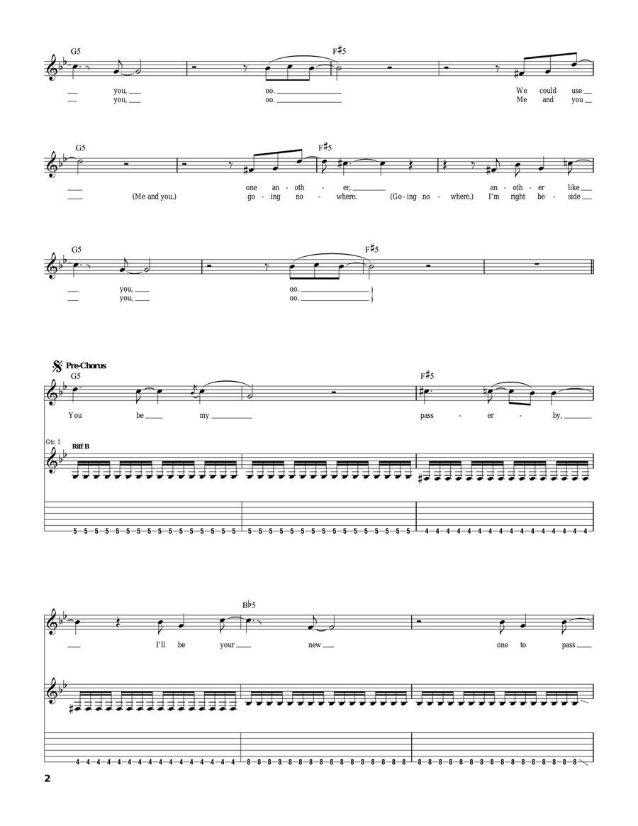 Low Low Guitar Tablature scores gallery preview page 2