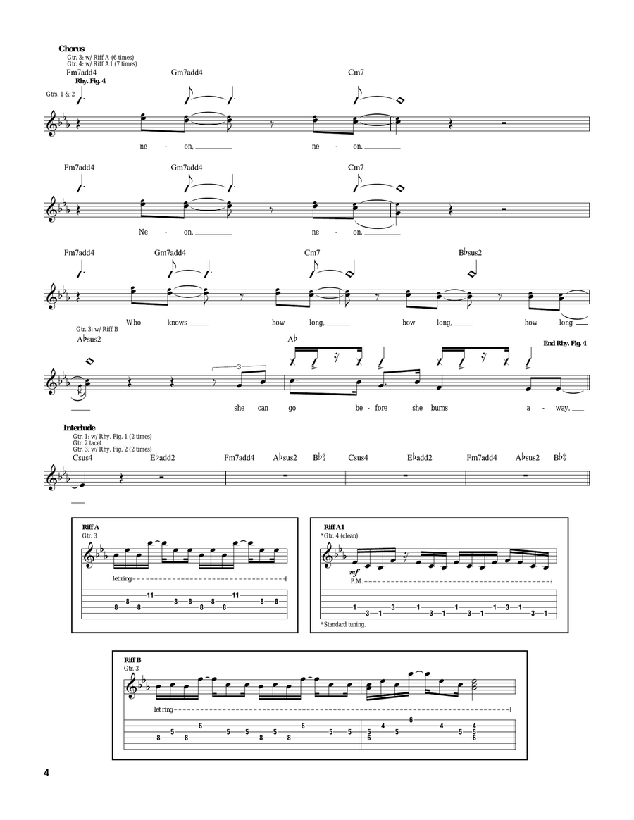 Neon Neon Acoustic Guitar scores gallery preview page 4
