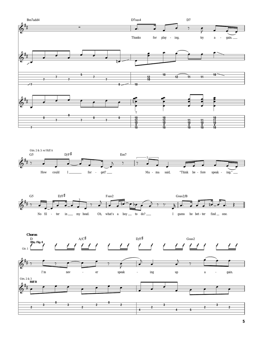 My Stupid Mouth My Stupid Mouth Acoustic Guitar scores gallery preview page 5