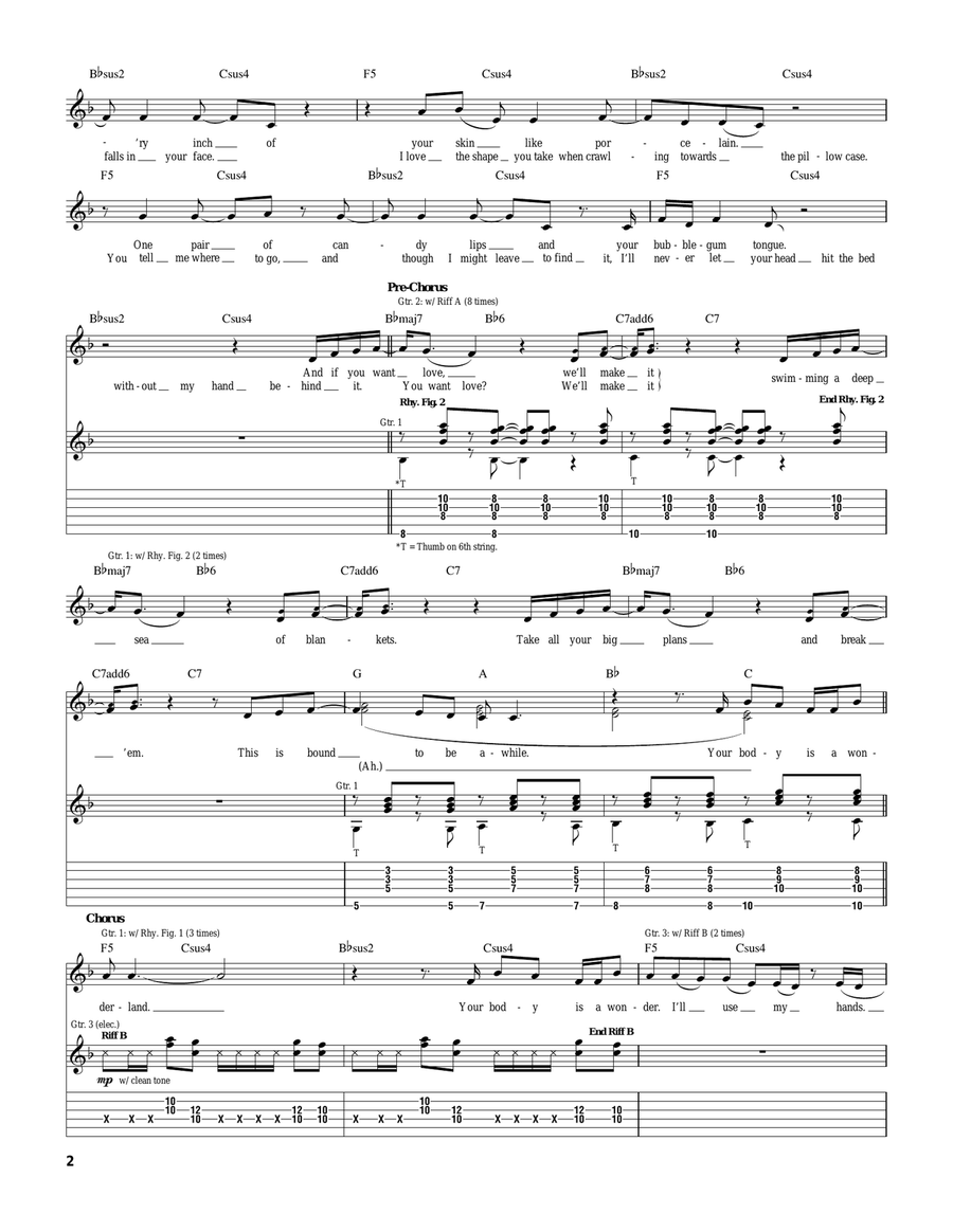Your Body Is A Wonderland Acoustic Guitar scores gallery preview page 2