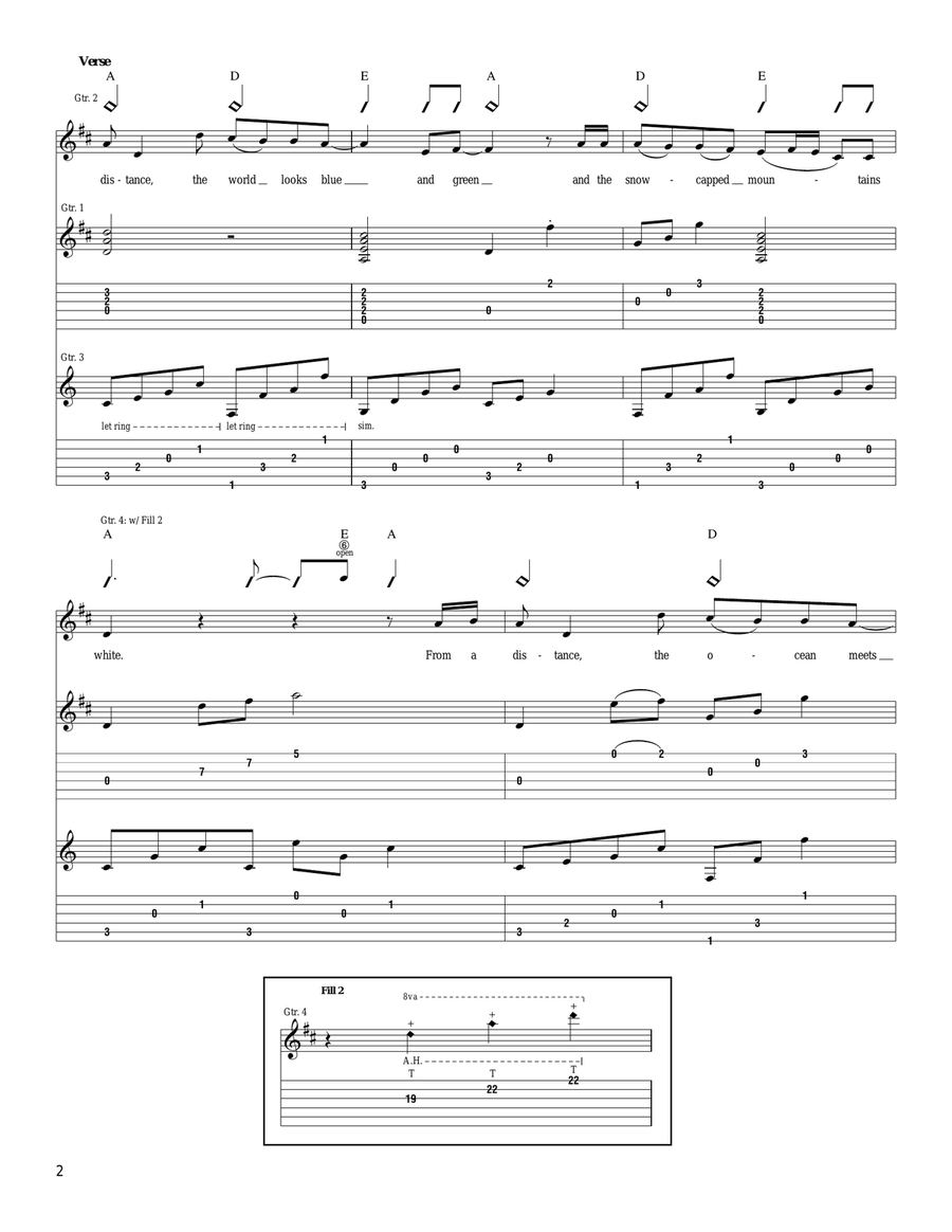 From A Distance From A Distance Acoustic Guitar scores gallery preview page 2