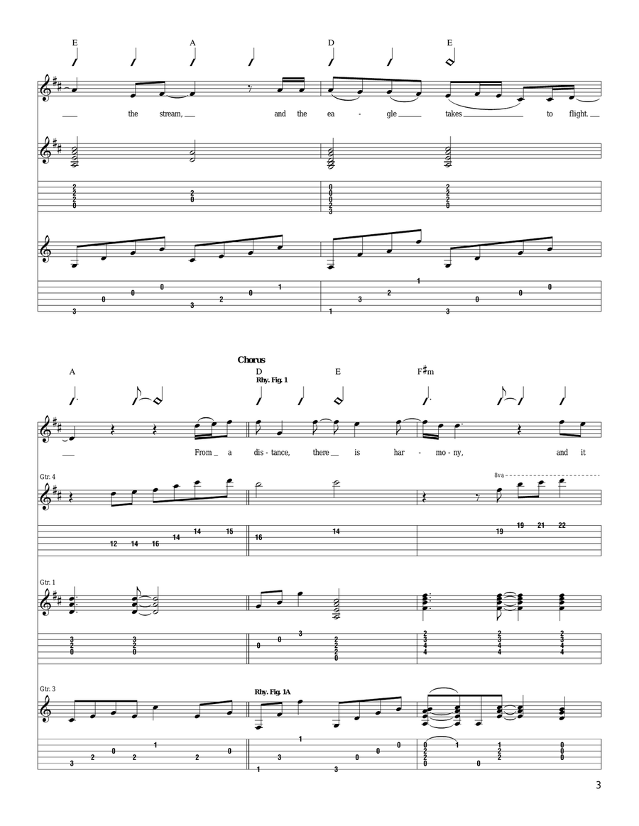 From A Distance From A Distance Acoustic Guitar scores gallery preview page 3