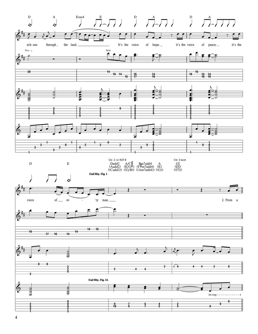 From A Distance From A Distance Acoustic Guitar scores gallery preview page 4