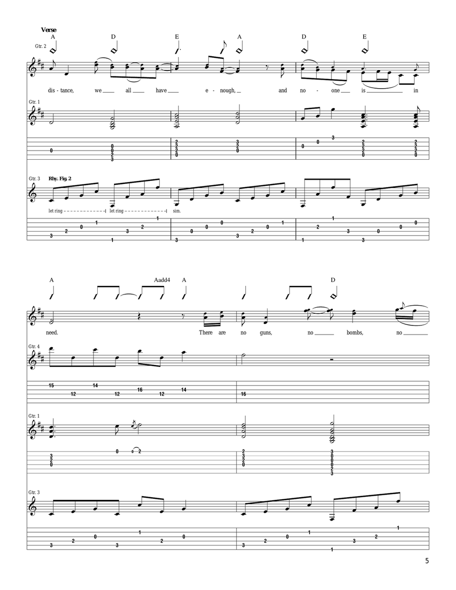From A Distance From A Distance Acoustic Guitar scores gallery preview page 5