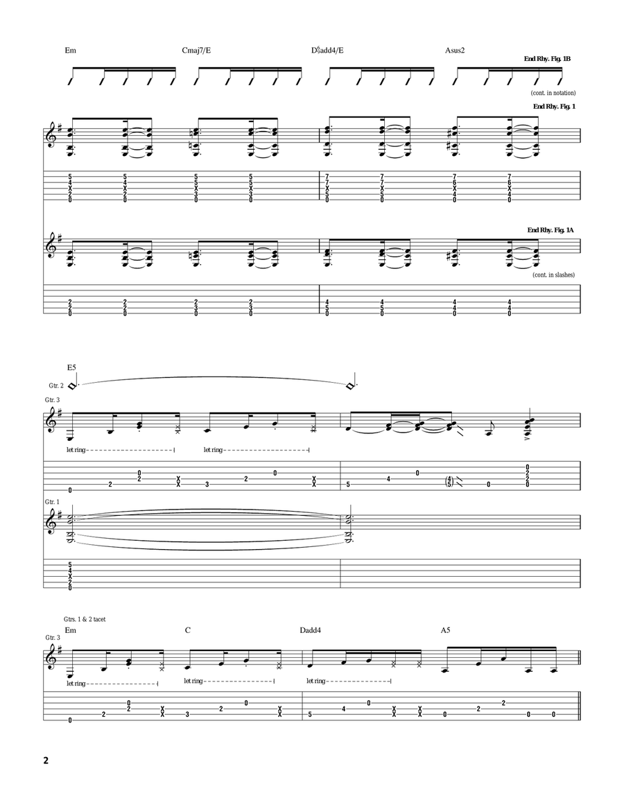 Unwanted Unwanted Acoustic Guitar scores gallery preview page 2