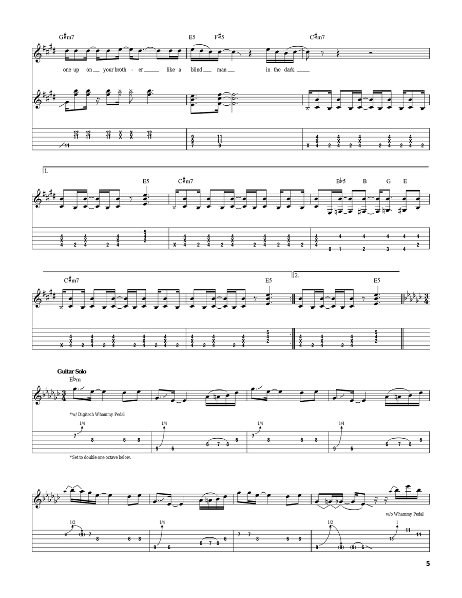 Blind Man In The Dark Blind Man In The Dark Guitar Tablature scores gallery preview page 5
