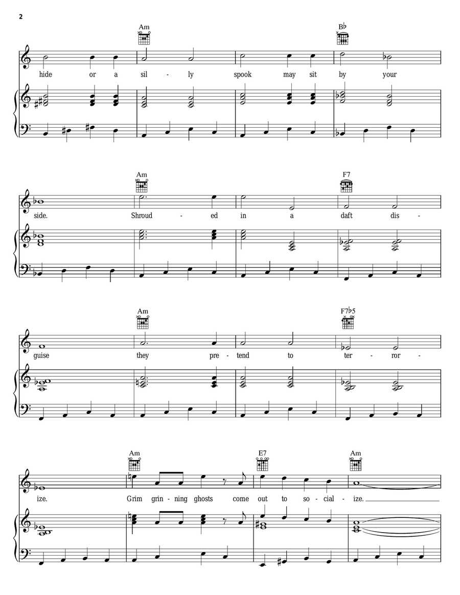 Grim Grinning Ghosts Grim Grinning Ghosts Piano, Vocal, Guitar scores gallery preview page 2
