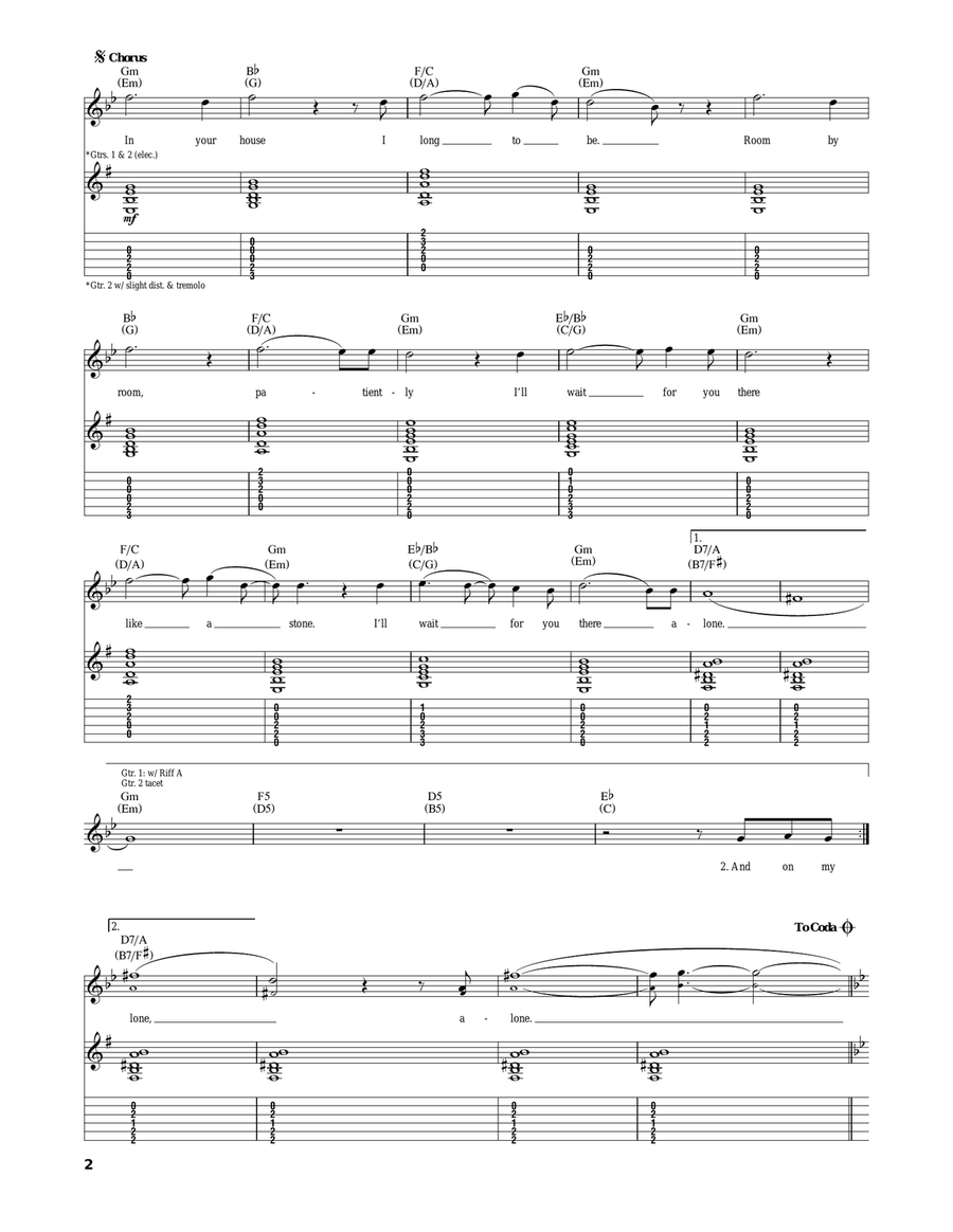 Like A Stone Like A Stone Electric Guitar scores gallery preview page 2