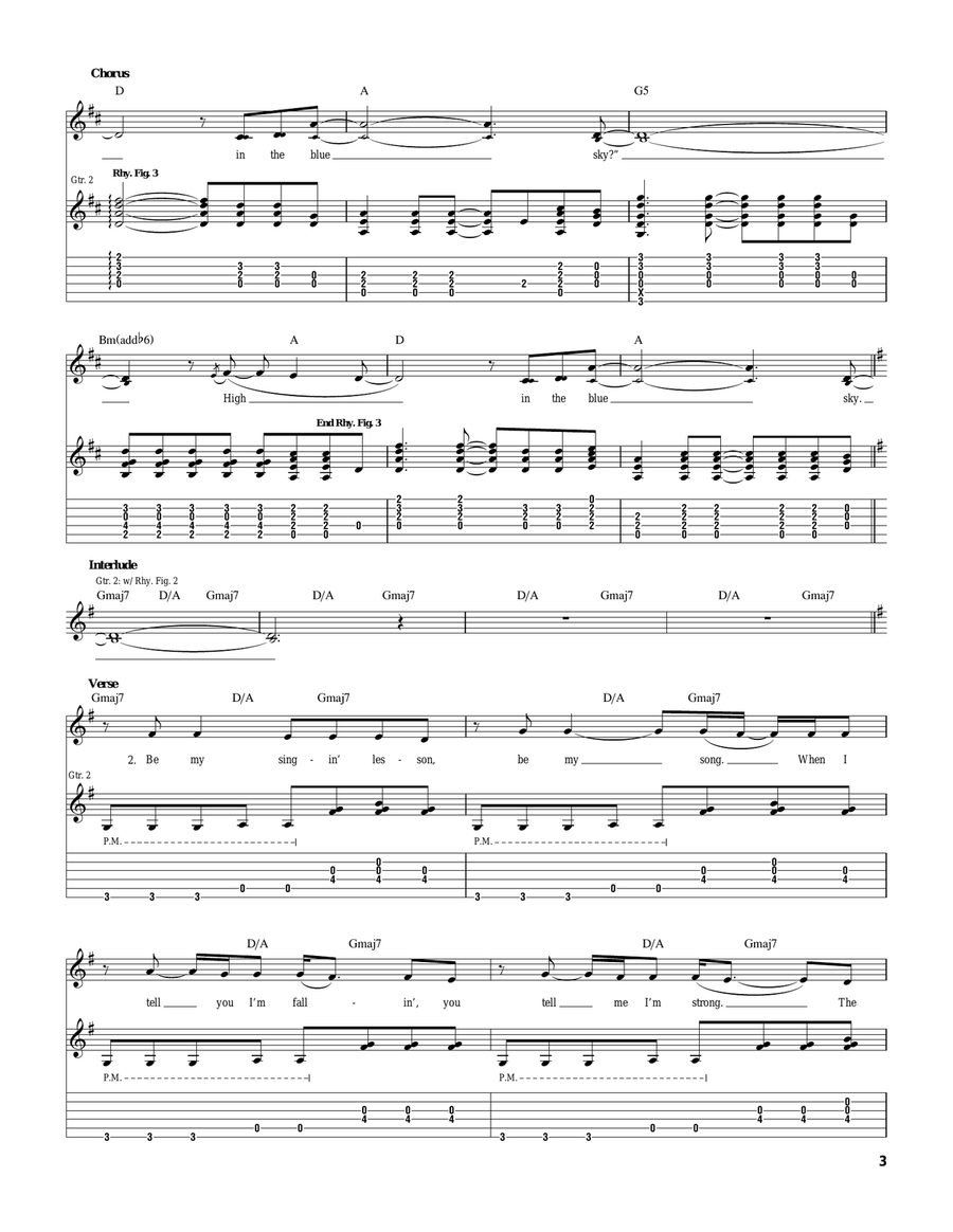 Blue Sky Blue Sky Acoustic Guitar scores gallery preview page 3