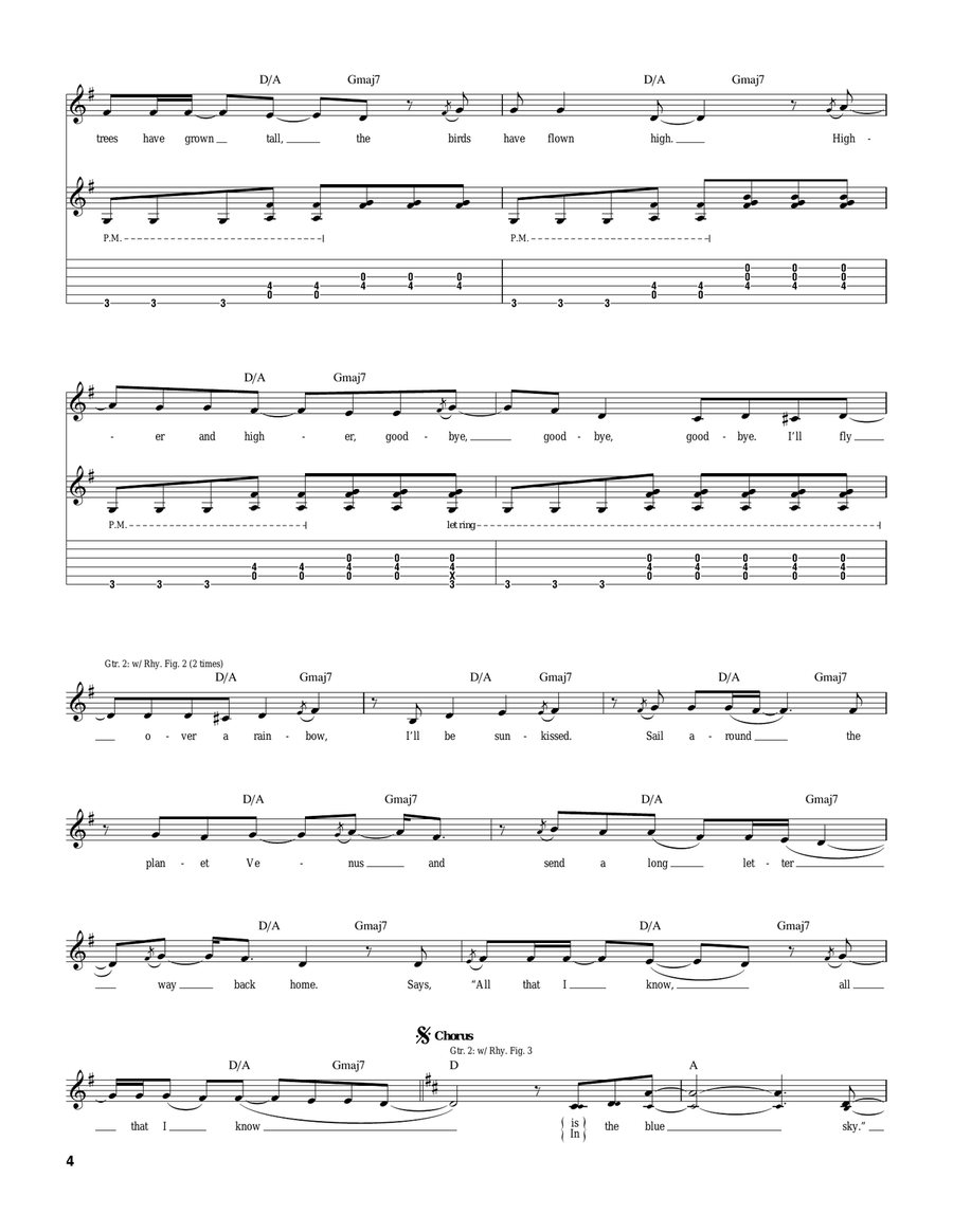 Blue Sky Blue Sky Acoustic Guitar scores gallery preview page 4