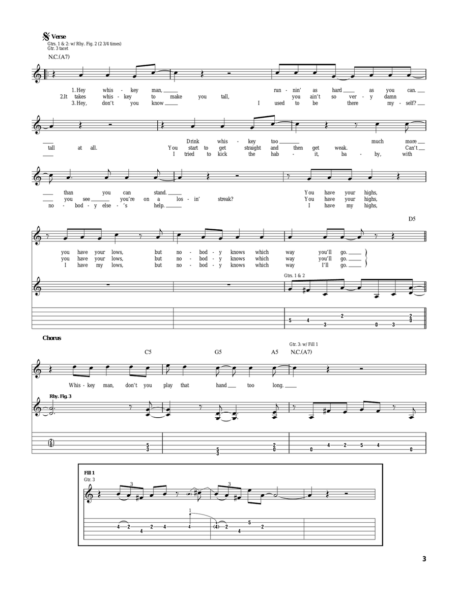 Whiskey Man Electric Guitar scores gallery preview page 3