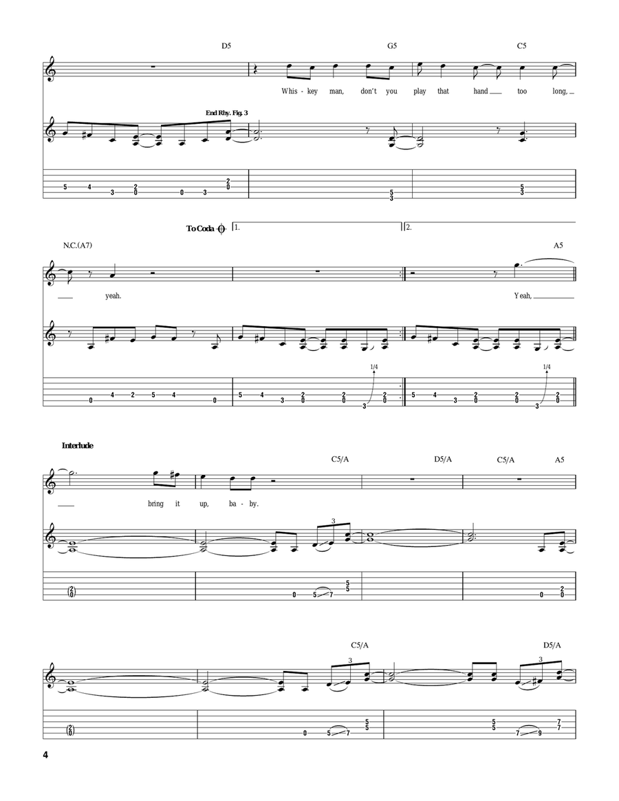 Whiskey Man Electric Guitar scores gallery preview page 4