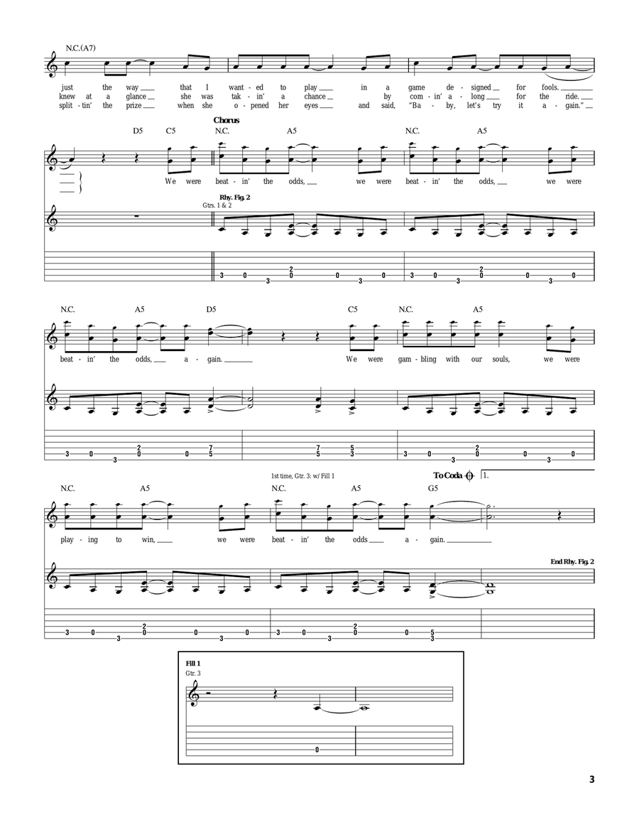 Beatin' The Odds Beatin' The Odds Electric Guitar scores gallery preview page 3