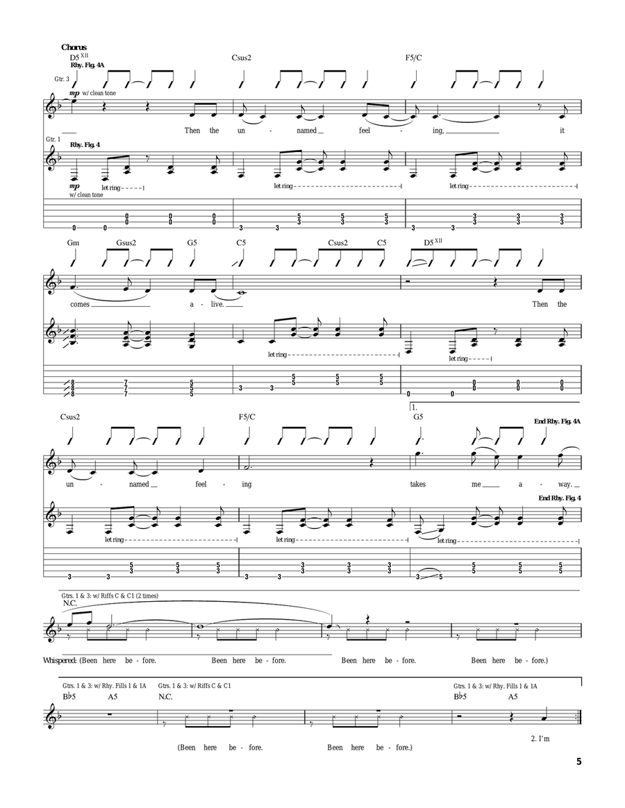 The Unnamed Feeling The Unnamed Feeling Electric Guitar scores gallery preview page 5