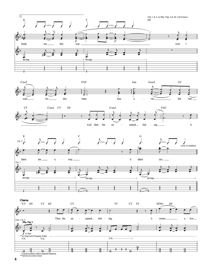 The Unnamed Feeling The Unnamed Feeling Electric Guitar scores gallery preview page 6