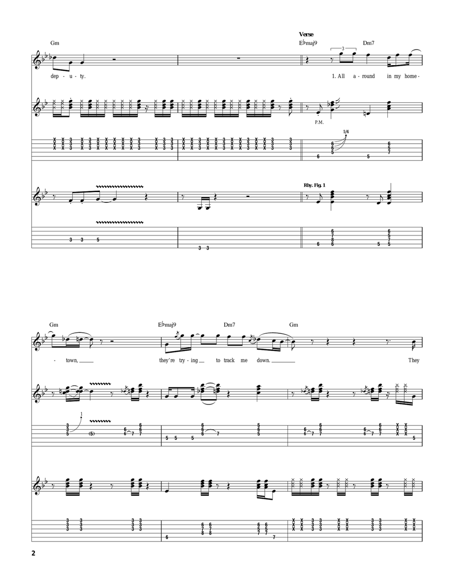 I Shot The Sheriff I Shot The Sheriff Acoustic Guitar scores gallery preview page 2