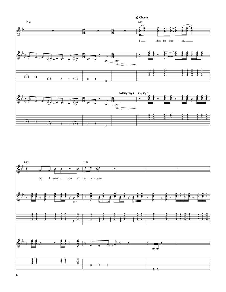 I Shot The Sheriff I Shot The Sheriff Acoustic Guitar scores gallery preview page 4
