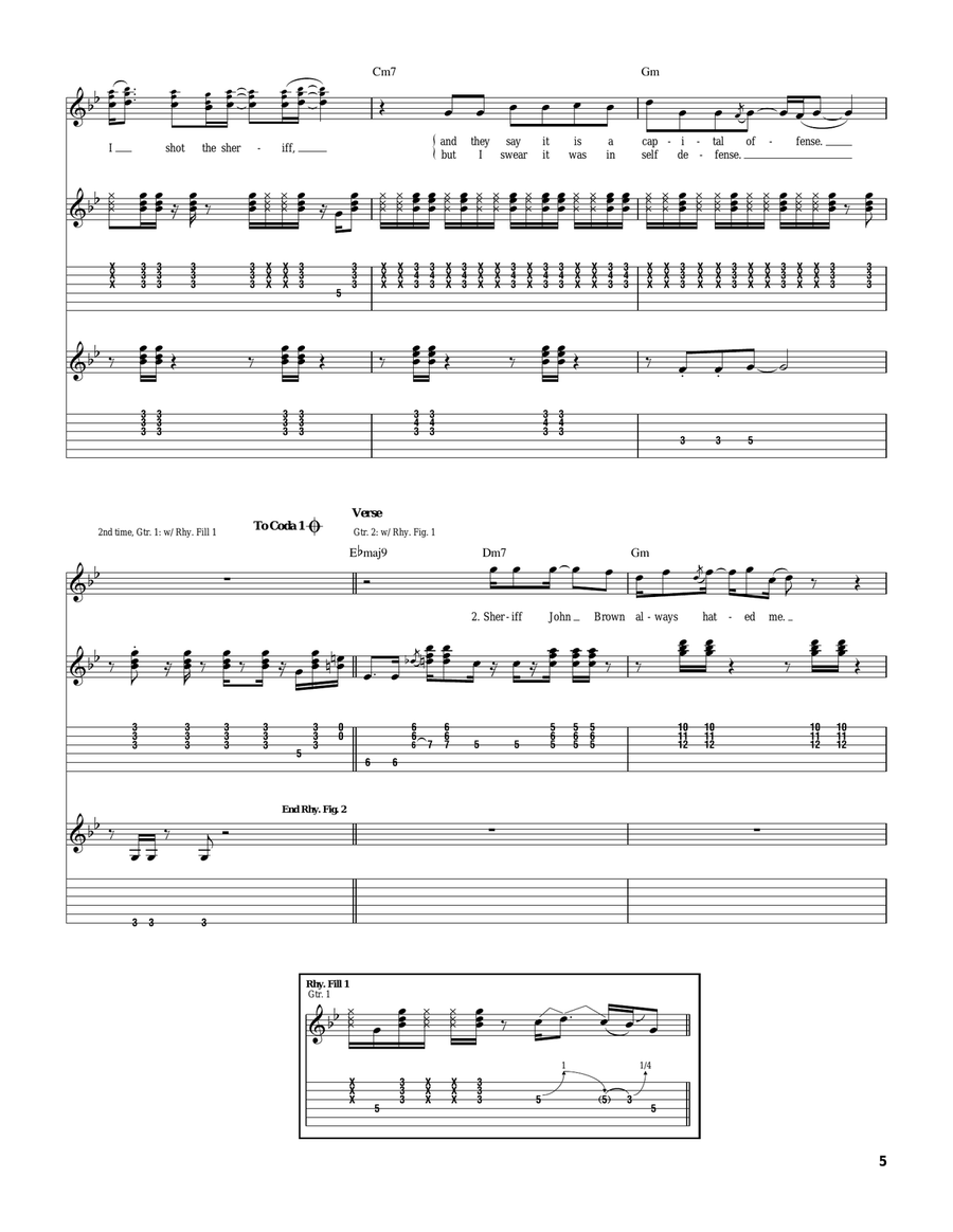 I Shot The Sheriff I Shot The Sheriff Acoustic Guitar scores gallery preview page 5