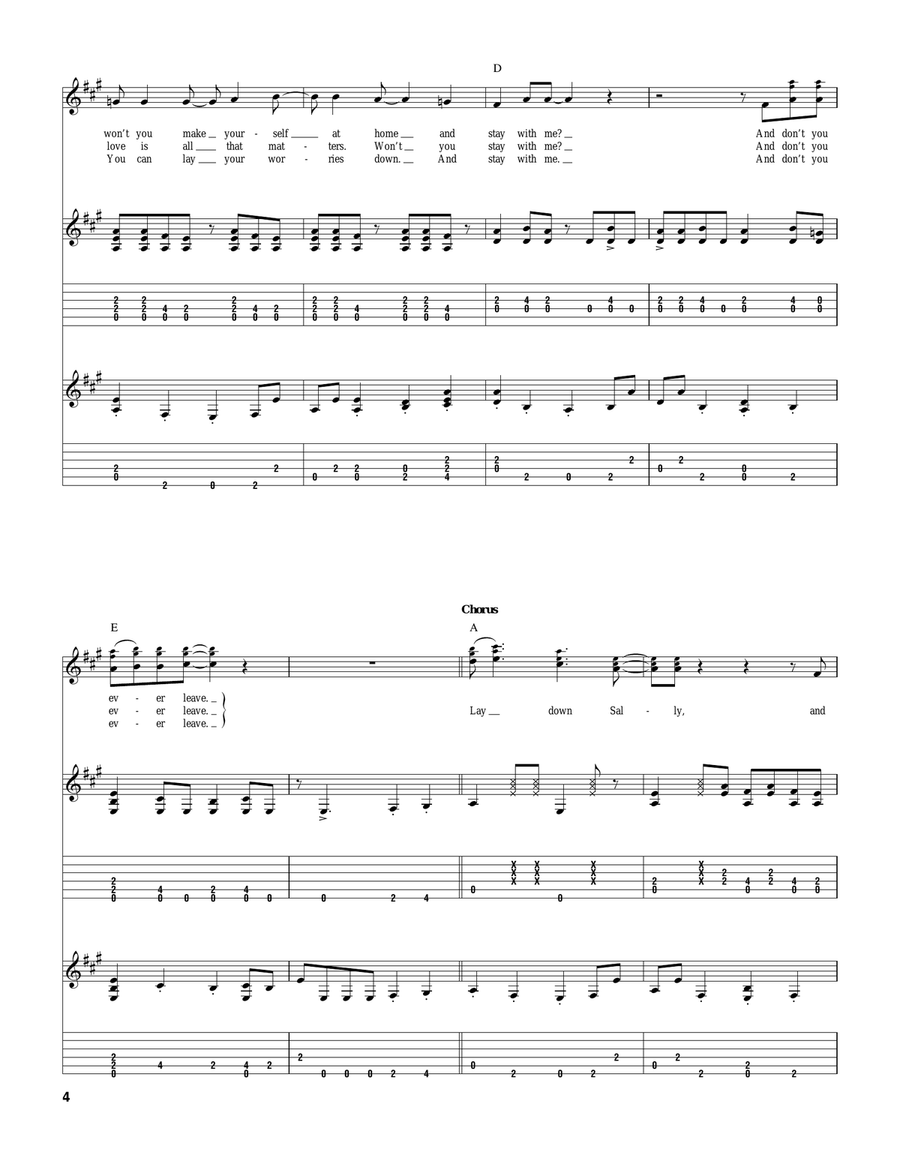Lay Down Sally Lay Down Sally Acoustic Guitar scores gallery preview page 4