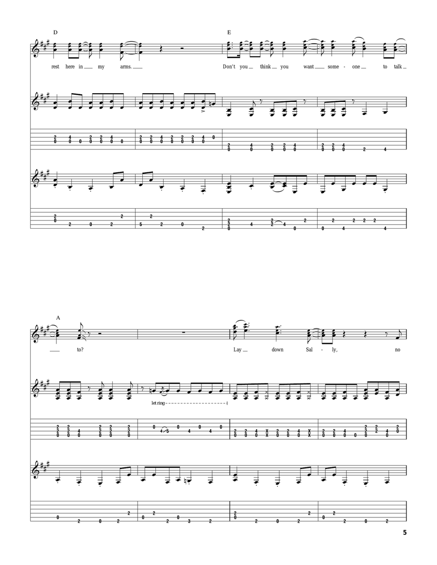 Lay Down Sally Lay Down Sally Acoustic Guitar scores gallery preview page 5