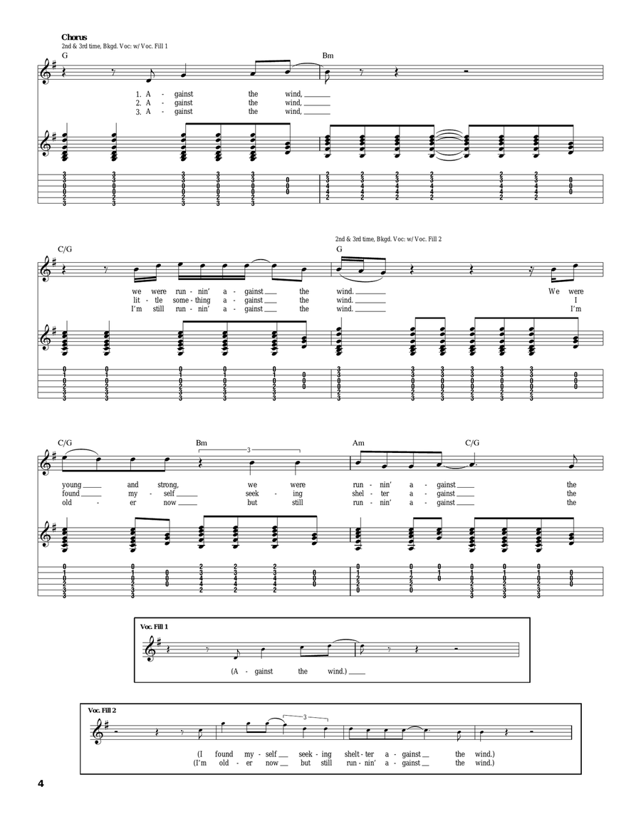 Against The Wind Against The Wind Acoustic Guitar scores gallery preview page 4