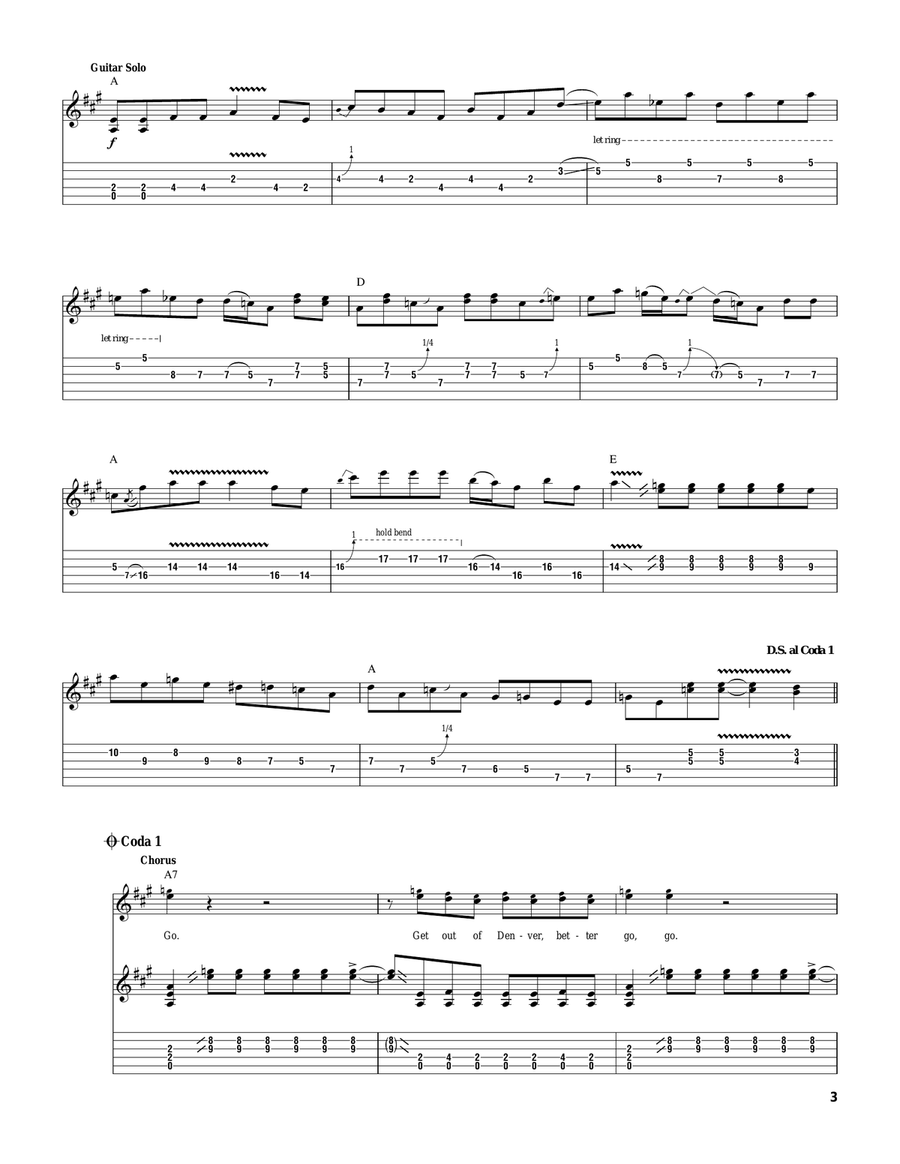 Get Out Of Denver Get Out Of Denver Acoustic Guitar scores gallery preview page 3