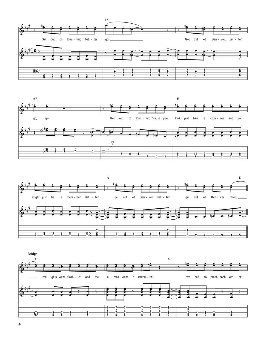 Get Out Of Denver Get Out Of Denver Acoustic Guitar scores gallery preview page 4