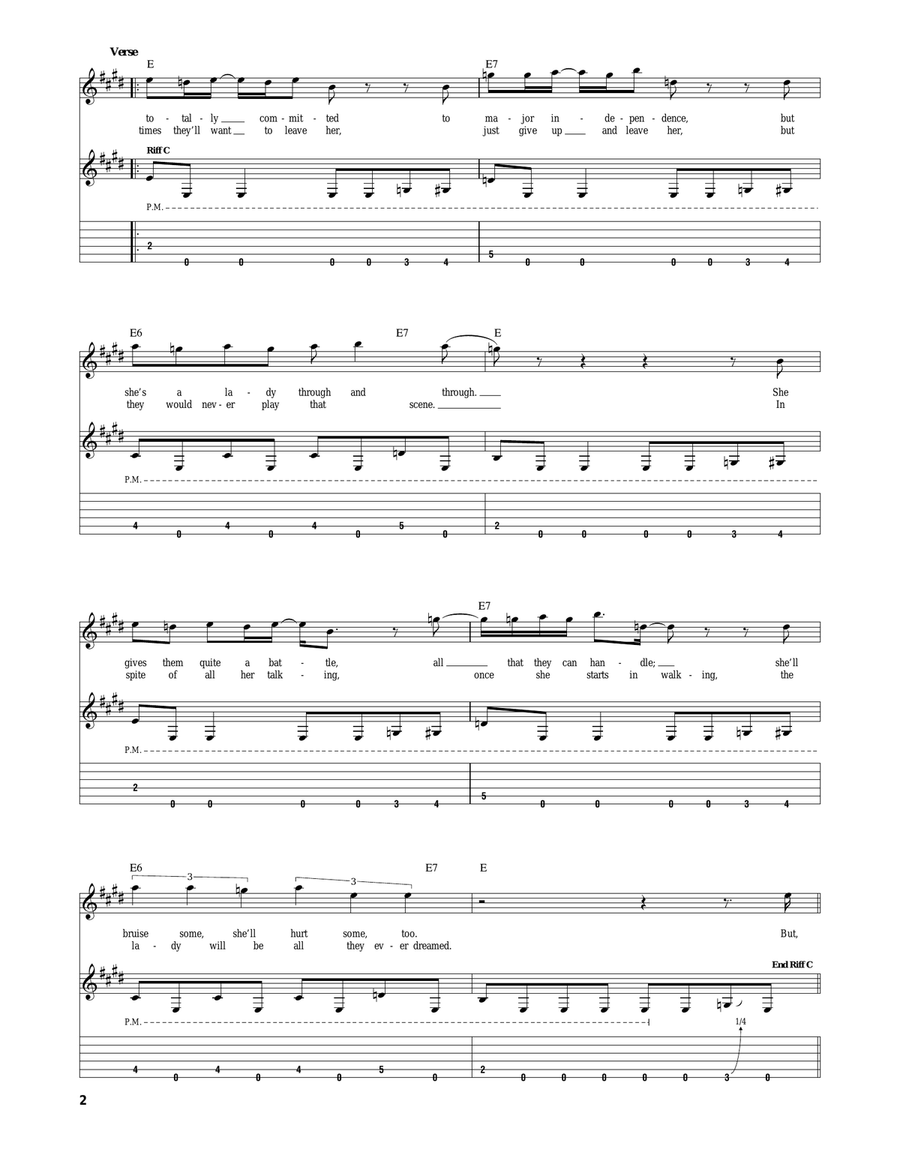Her Strut Her Strut Guitar Tablature scores gallery preview page 2