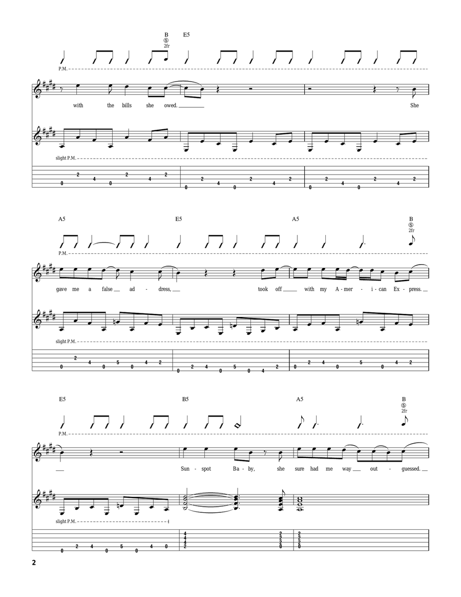Sunspot Baby Sunspot Baby Guitar Tablature scores gallery preview page 2