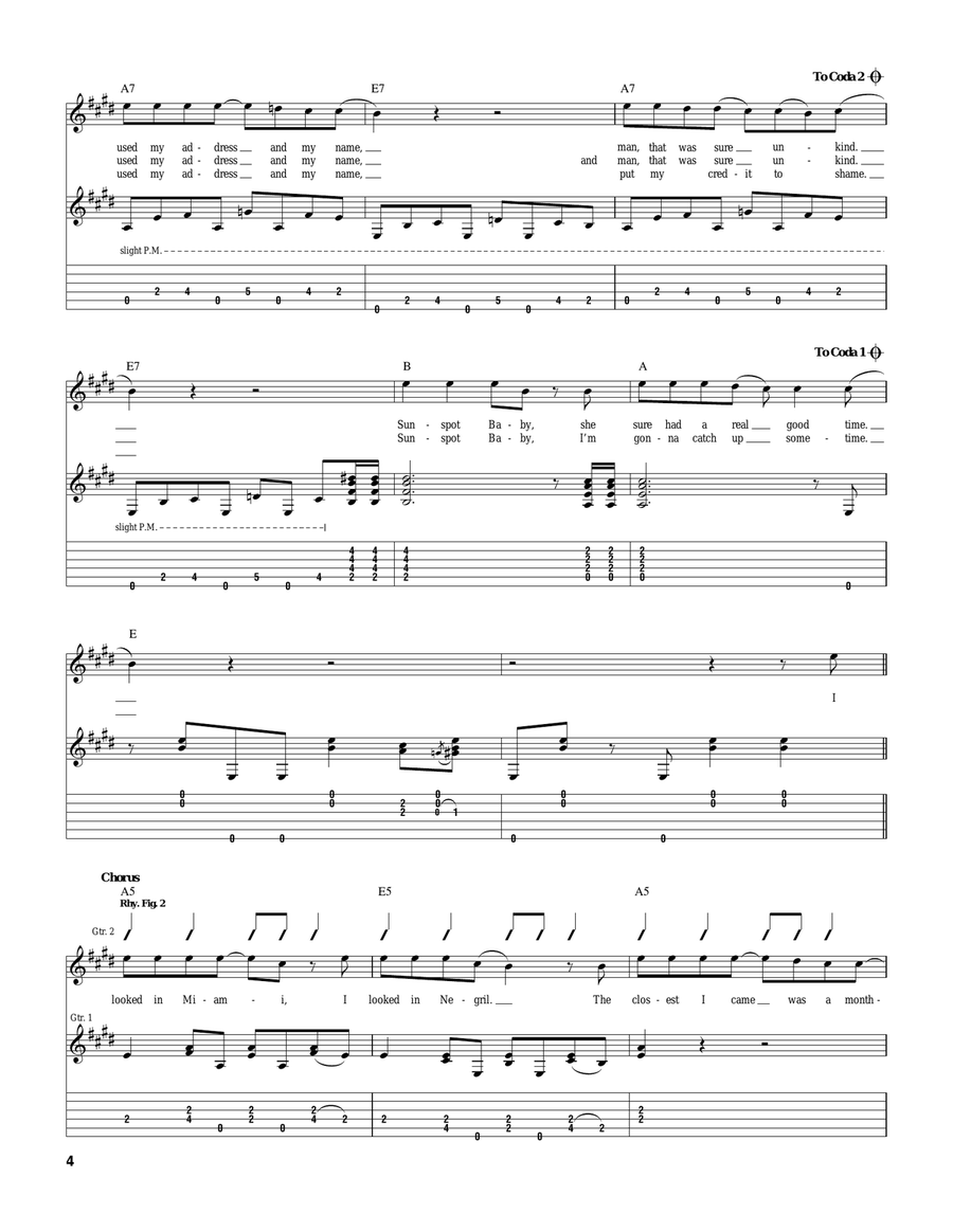Sunspot Baby Sunspot Baby Guitar Tablature scores gallery preview page 4