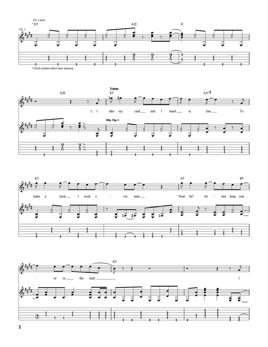 Feel Like A Number Feel Like A Number Acoustic Guitar scores gallery preview page 2