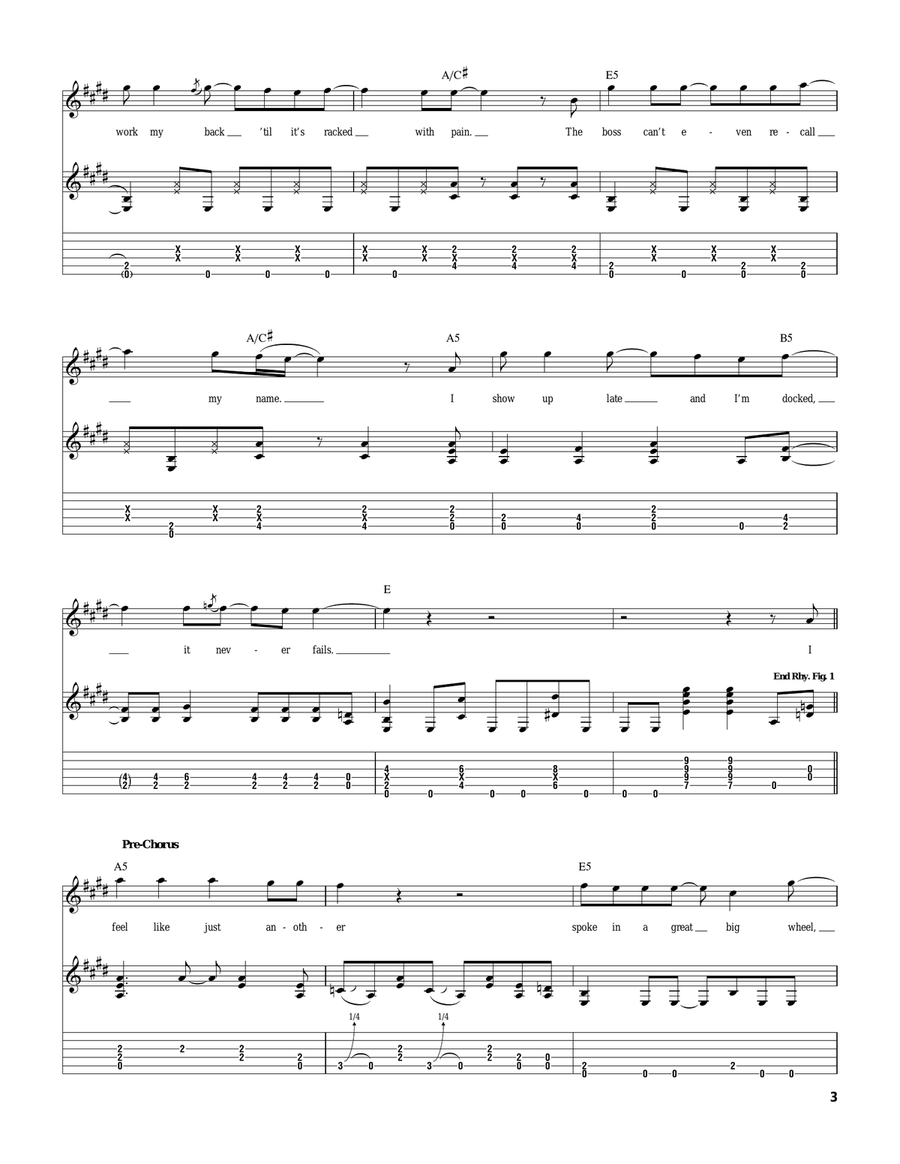 Feel Like A Number Feel Like A Number Acoustic Guitar scores gallery preview page 3