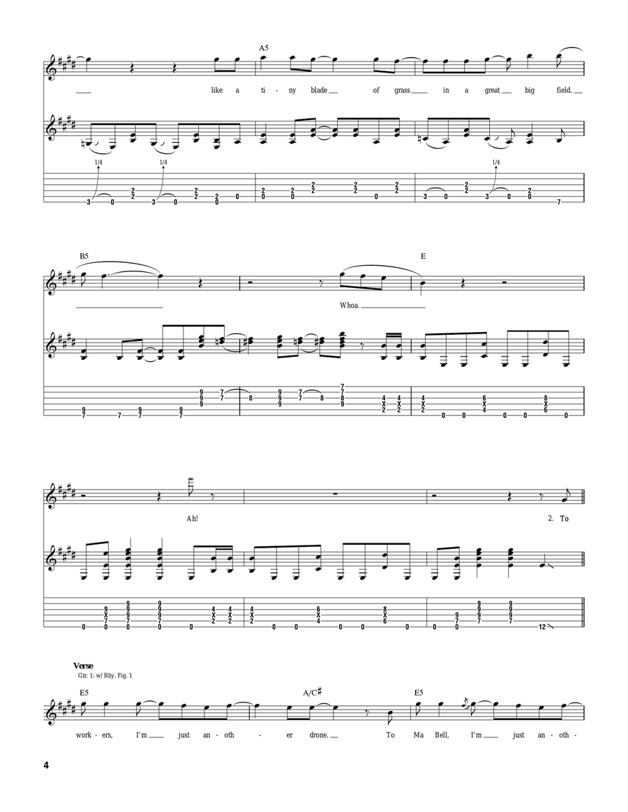 Feel Like A Number Feel Like A Number Acoustic Guitar scores gallery preview page 4