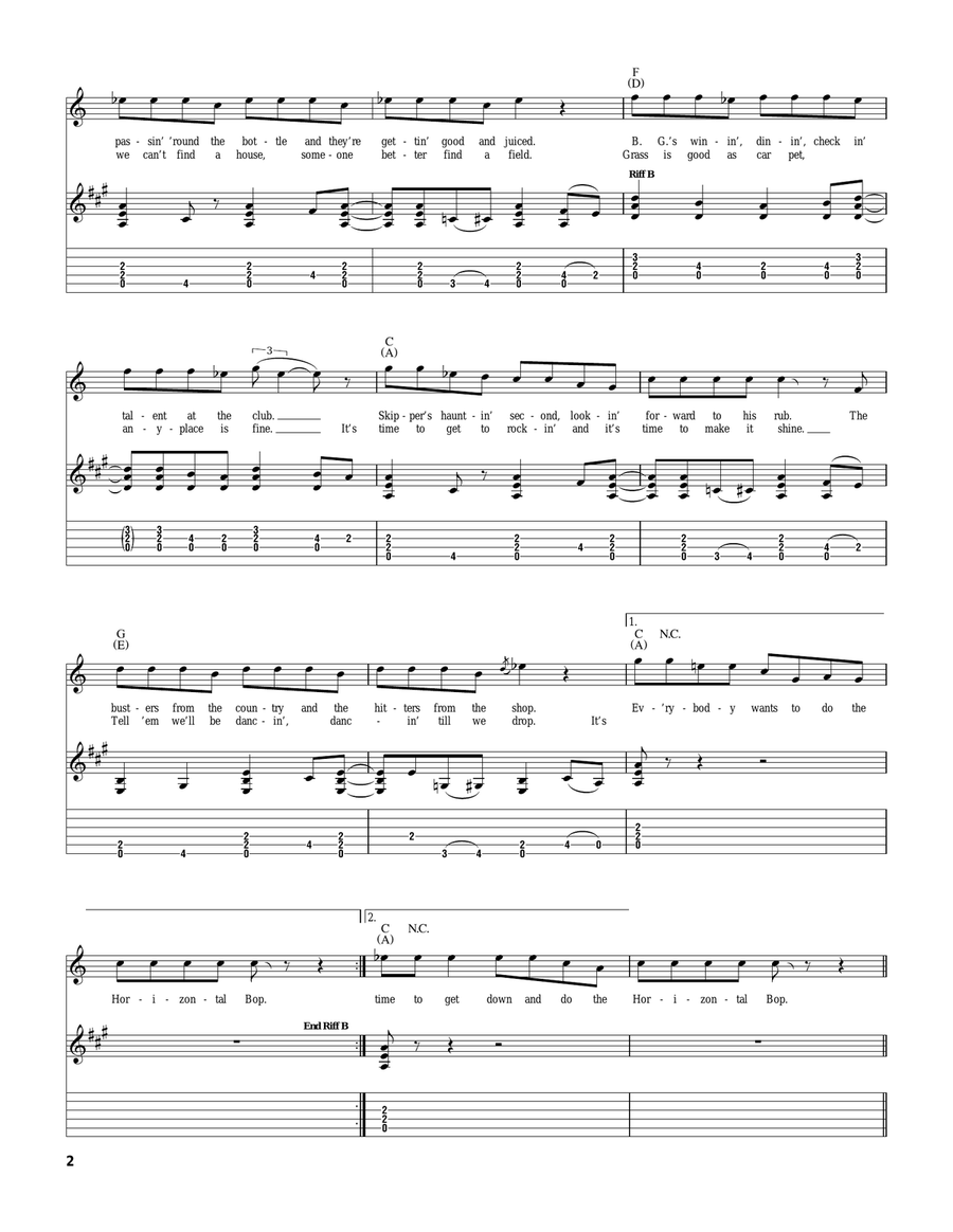 The Horizontal Bop The Horizontal Bop Acoustic Guitar scores gallery preview page 2