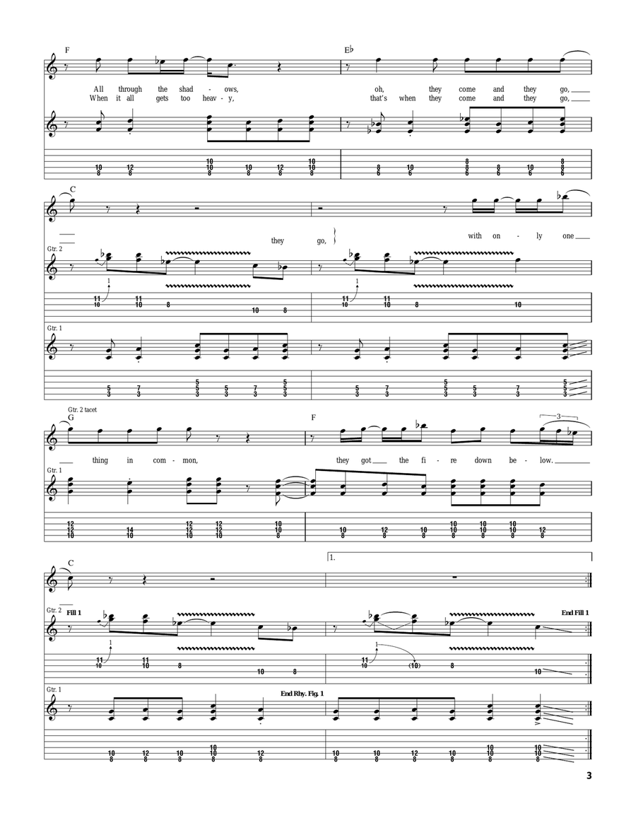 The Fire Down Below The Fire Down Below Acoustic Guitar scores gallery preview page 3