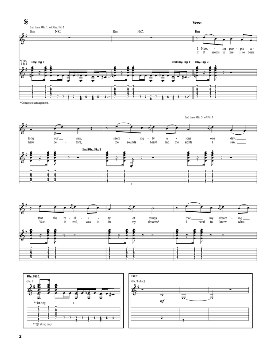 Happenings Ten Years Time Ago Guitar Tablature scores gallery preview page 2