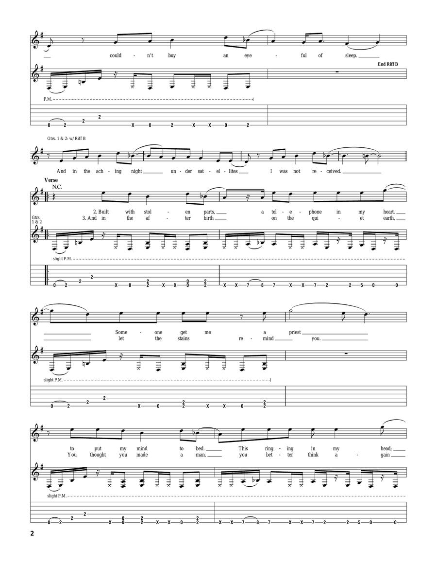 Show Me How To Live Show Me How To Live Guitar Tablature scores gallery preview page 2