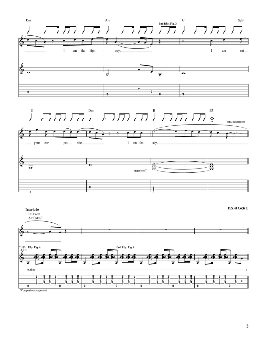 I Am The Highway I Am The Highway Electric Guitar scores gallery preview page 3