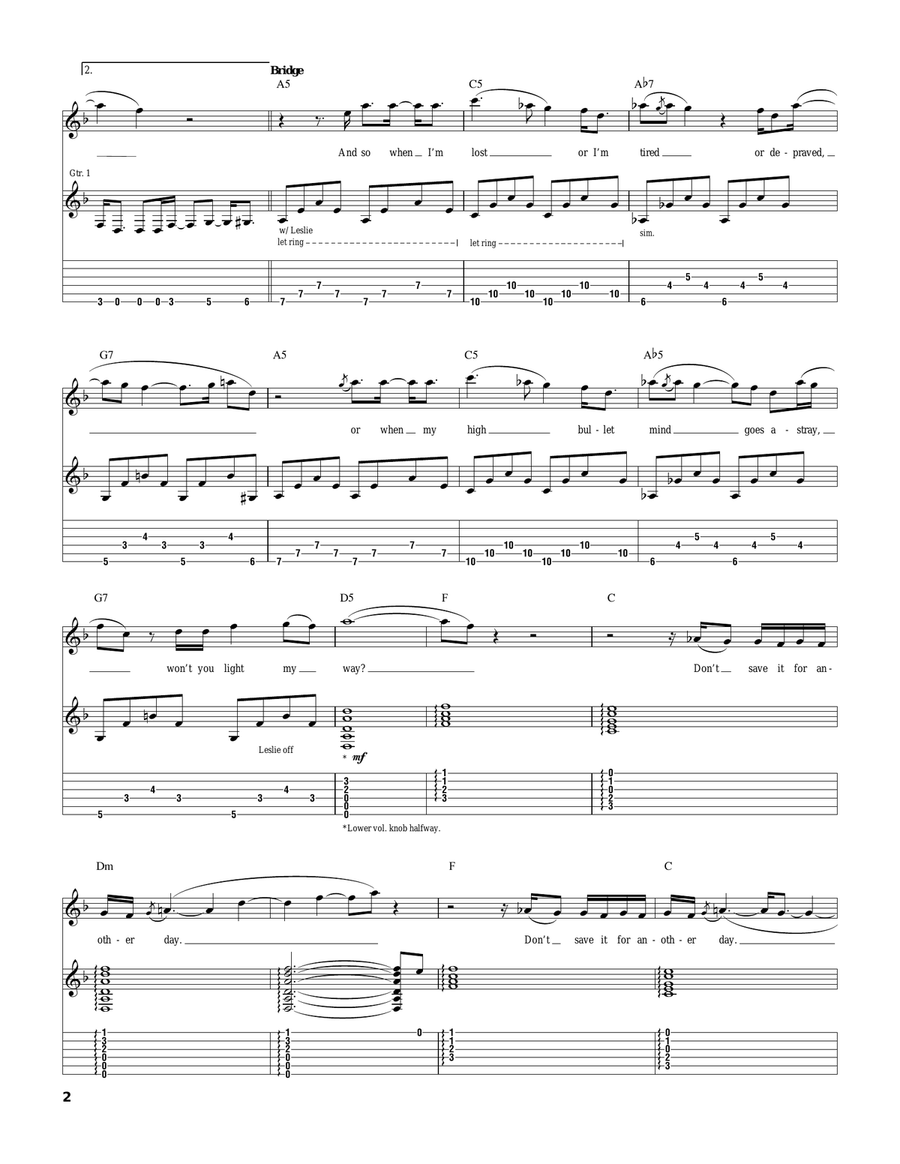 Light My Way Electric Guitar scores gallery preview page 2