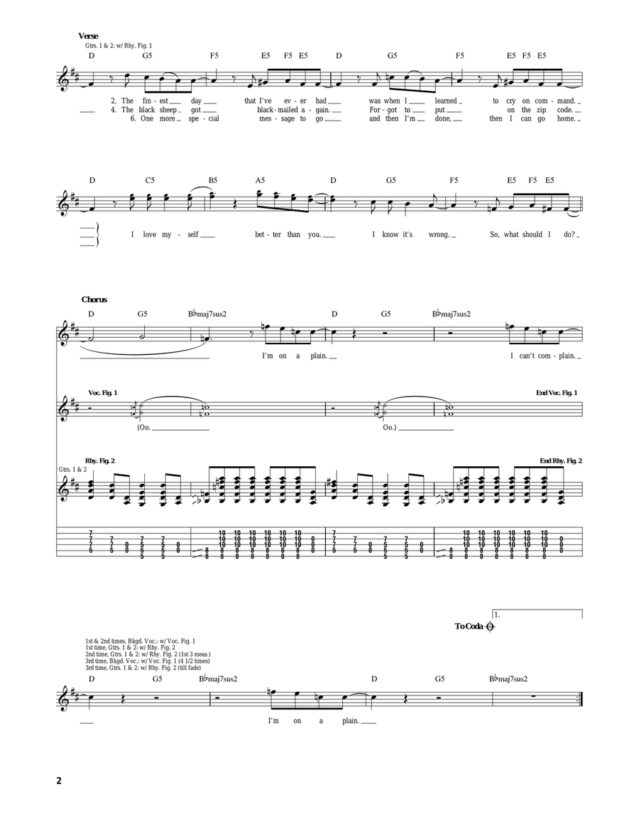 On A Plain On A Plain Acoustic Guitar scores gallery preview page 2