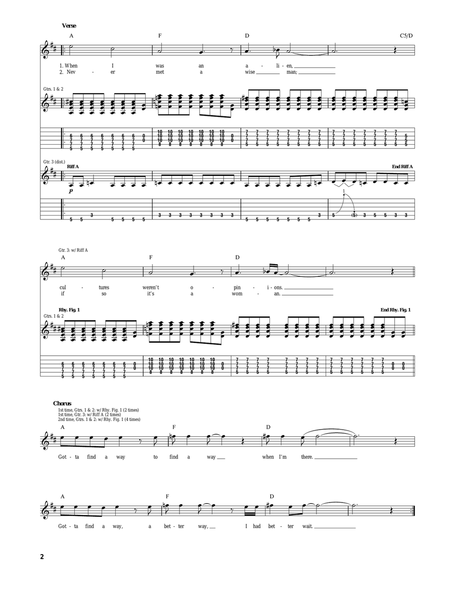 Territorial Pissings Territorial Pissings Acoustic Guitar scores gallery preview page 2