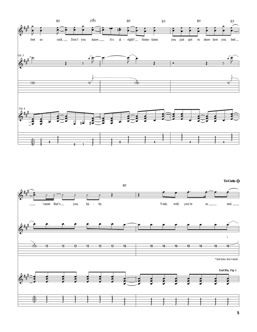 You're So Real You're So Real Acoustic Guitar scores gallery preview page 5
