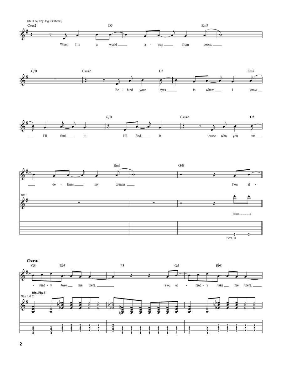 You Already Take Me There Guitar Tablature scores gallery preview page 2