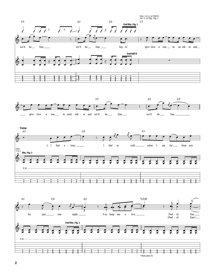 Nothing To Lose Nothing To Lose Guitar Tablature scores gallery preview page 2